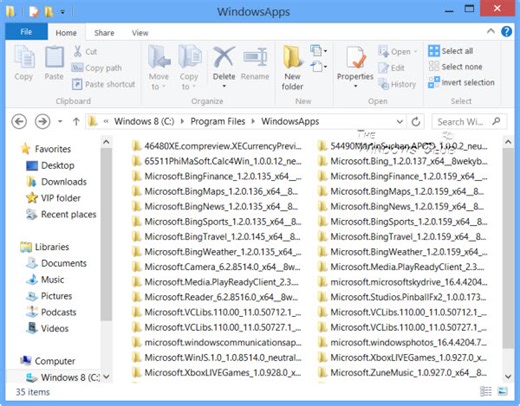 Where are Microsoft Store Apps installed & how to access the folder
