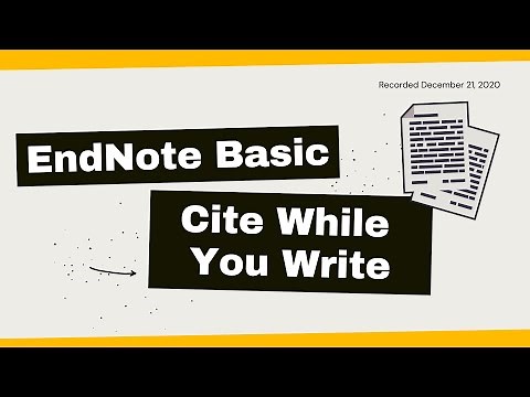 EndNote Basic: Cite While You Write (CWYW)