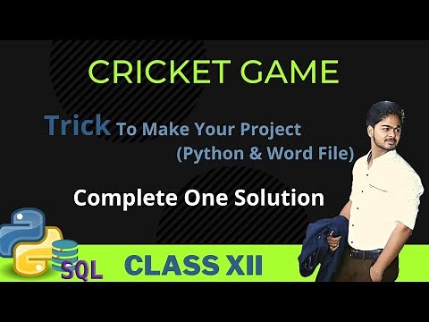 Cricket Game Project || Project in python || python mysql connectivity class 12 project