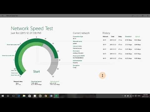 Windows 10 Internet Network speed with network speed test app from Windows Store