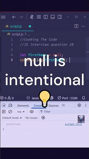 Difference between Null and Undefined. #coding #interviewquestions #javascript #frontendinterview