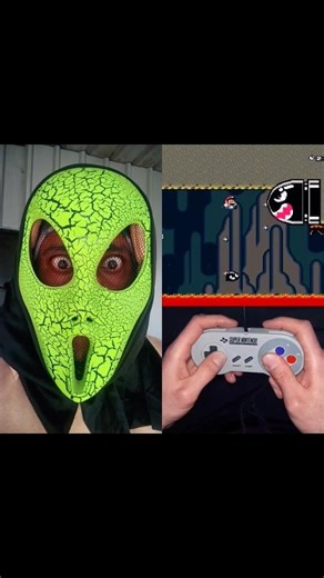 Alien Reacts to INSANE Mario Kaizo Level 😱👽 #mario #supermariobros