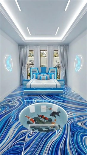 Galaxy Aquarium Floor Transformation 2 #interiordesign #aquarium #shorts #viral #homedecor