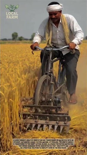 TitleIngenious Farmer Transforms Old Bicycle into a Wheat Harvester!