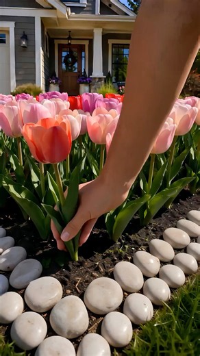 Egg Cartons Became a Tulip Garden