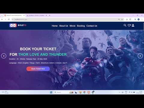 12.Full stack movie ticket booking Website using: HTML, CSS, JS, PHP & MySQL (full site) part twelve
