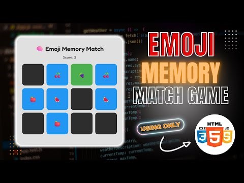 🎮 Emoji Memory Game Using HTML, CSS & JavaScript | Fun Flip Card Animation!