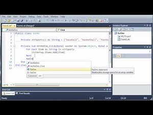Visual Basic Tutorial - 75 - Dynamic Arrays