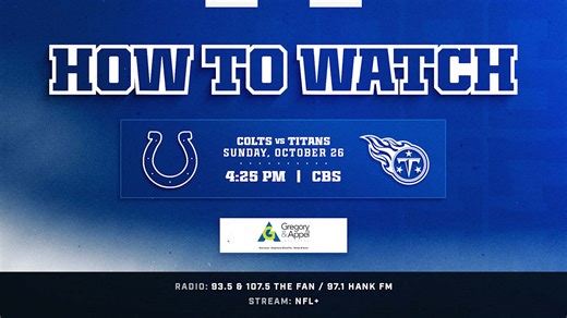 How to watch the Tennessee Titans at Indianapolis Colts on October 26, 2025