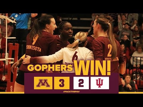 Highlights: Gopher Volleyball Wins Five Set Thriller at Indiana