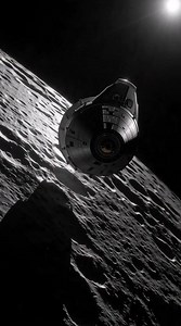 Apollo Command Module orbiting low lunar craters! #NASA #Space #ISS #SpaceExploration #EarthFromSpace #Astronomy #SpaceX #Universe #Satellite #Science | Space Fact