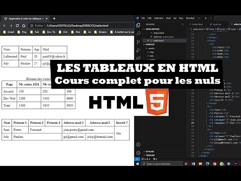 #17 Les tableaux de A à Z | Créez toutes sortes de tableaux en HTML5 | Cours complet HTML CSS
