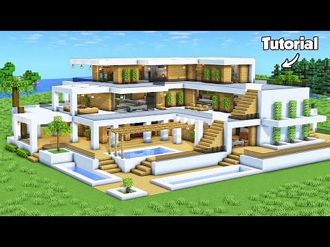 Minecraft: ULTIMATE MODERN HOUSE TUTORIAL (Easy to Follow) #72 - Interior in Description!