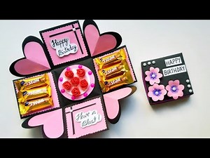 DIY Greeting Cards for Birthday / Chocolate explosion box tutorial / How to make Explosion Box