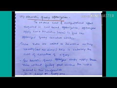 Heuristic query optimization - lecture132/dbms