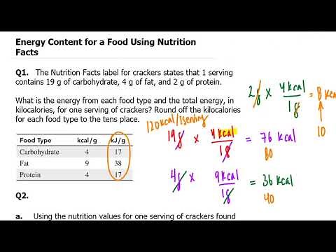Calculate Energy Content for a Food Using Nutrition Facts