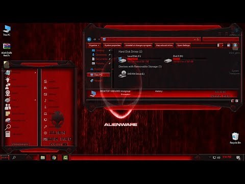 How to Install the Alienare Dark Red theme for Windows 10