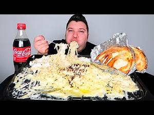 10,199 Calories Of Fettuccine Alfredo • MUKBANG