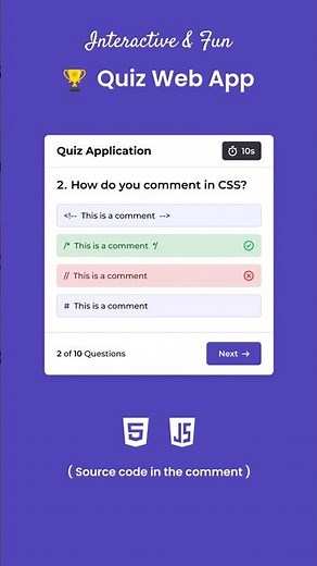 Quiz App with Timer in HTML CSS & JavaScript