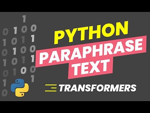 How to paraphrase text in Python using transformers