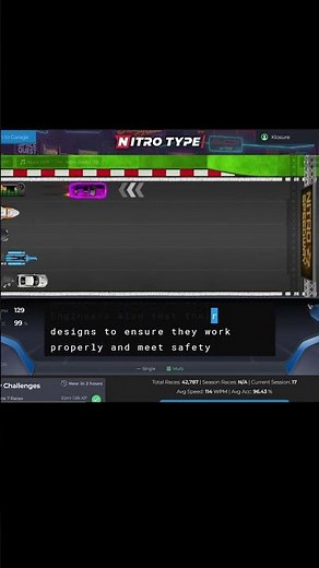 This is +120 WPM On Nitro Type!