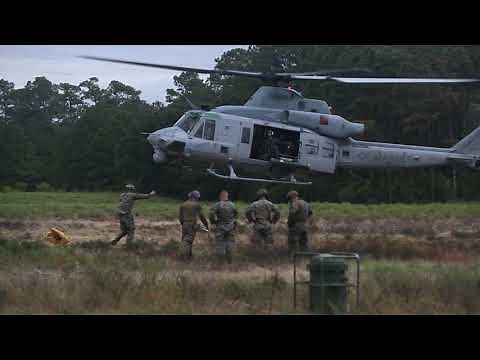 UH-1Y Huey helicopters - Hot Refueling