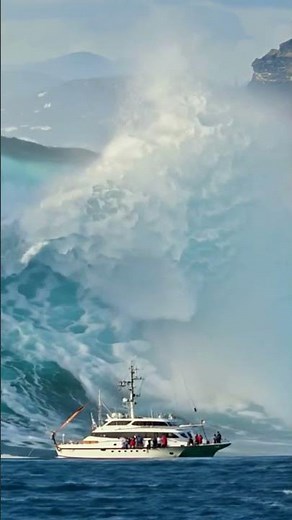 Gigantic Wave Swallows! Boat Unbelievable Footage of Natures Fury. #GiganticWave #scaryocean