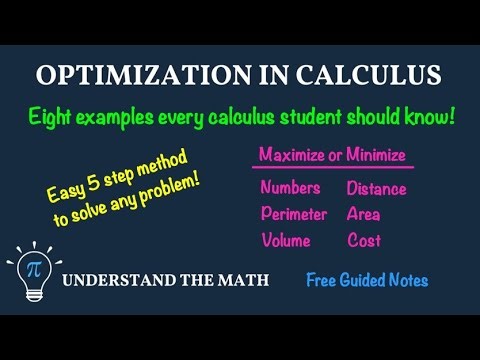 Optimization Problems in Calculus 1 | Step-by-Step Word Problem Examples
