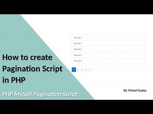 How to create Pagination Script in PHP