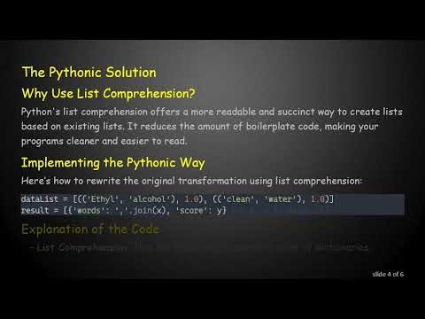 Transforming Code the Pythonic Way