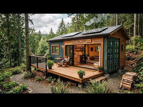 Shipping Container Cabin | Full Transformation Start to Finish