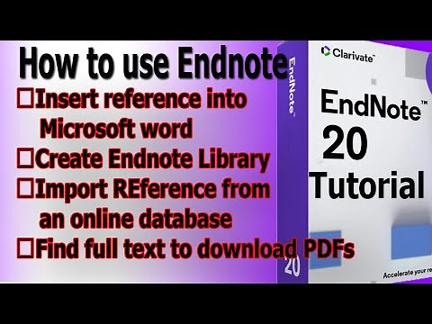 How to use Endnote 20 ll Endnote Tutorial
