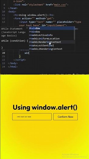 How To use window.alert() in JavaScript?