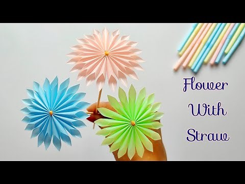 How to Make Flower With Drinking Straw || DIY Flower || Straw Craft Idea
