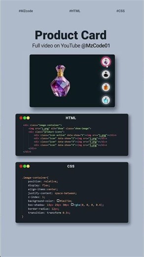 Product Card Animation 🔥 HTML CSS JavaScript #coding #css #webdesign