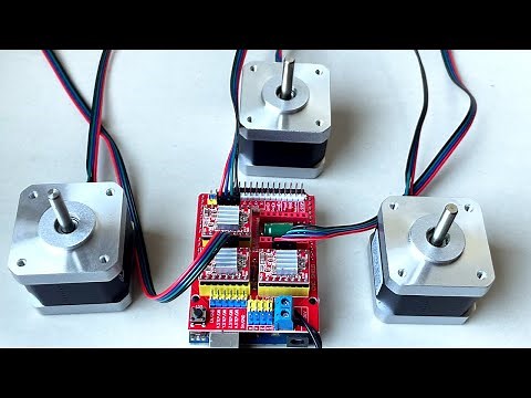 Stepper Motor Control using Arduino CNC Shield and GRBL.