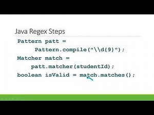 Basic Regular Expressions 7 - Java: Pattern, Matcher Classes