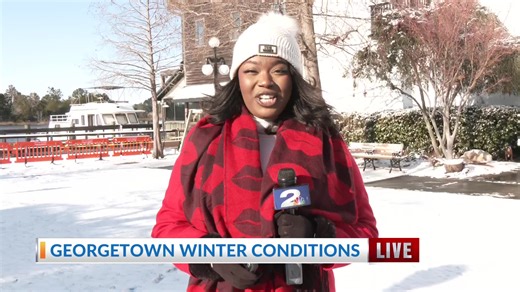 Winter weather conditions in Georgetown on Sunday morning