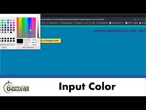 Use a JavaScript Function to Change Background Color with Input Textbox or Color Picker