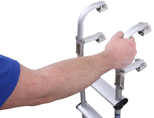 Jif Marine Folding Transom Ladder - 3 Steps - 34" Tall - 250 lbs - Aluminum Jif Marine Boat Ladders