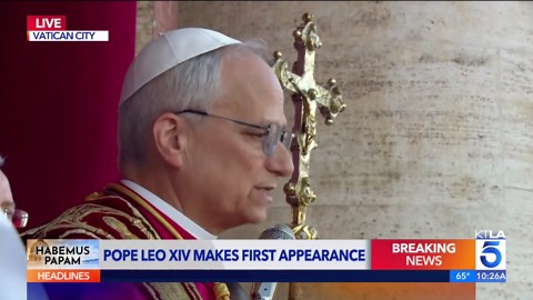 Pope Leo XIV makes first address
