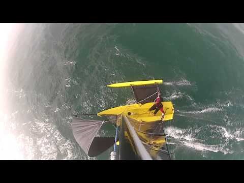 Weta Trimaran pitchpole & recovery shot on GoPro HD