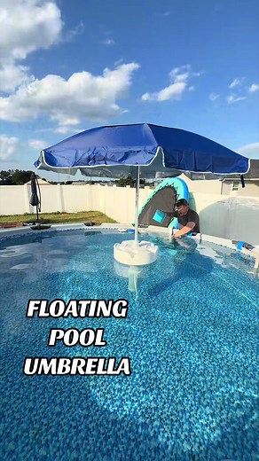 Floating Pool Umbrella with Table & Cup Holders