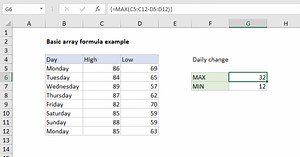 Basic array formula example