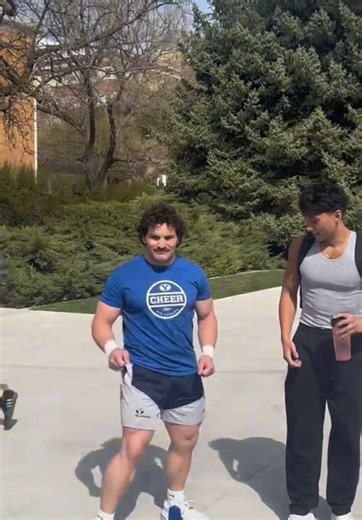 Ammon supporting Ammon 🤝 @Uncle Bub @BYU Cheer & Stunt #nationalchampions #byu #provo #cheerleading