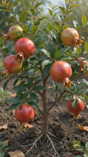Pomegranate Life Cycle in 10 Seconds | Nature Timelapse #plantgrowth #aivideo #nature #pomegranate