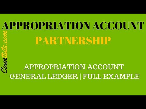 Appropriation Account - Partnership (General Ledger) | FULL Example