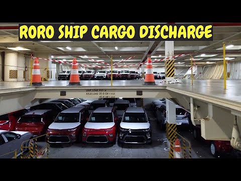 Roro Ship Glovis car ship vessel discharge vehicle unloading process sea port logistics overseas