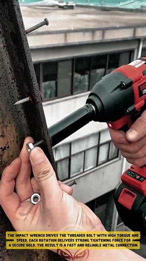 Bolt Fastening Process using impact wrench to drive threaded fasteners for secure