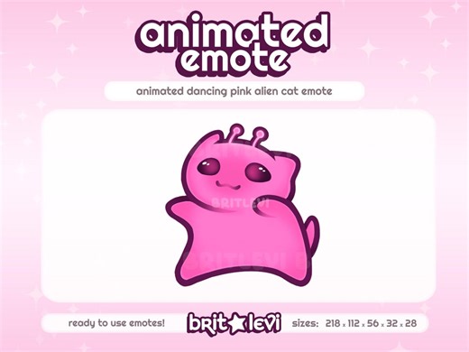 Animated Dancing Pink Alien Cat Emote: Twitch & Discord Emote (GIF Digital Download) - Etsy